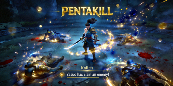 英雄联盟游戏内亚索英雄完成五杀的精彩瞬间截图